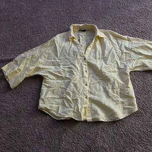 Zara Yellow Button Down Shirt